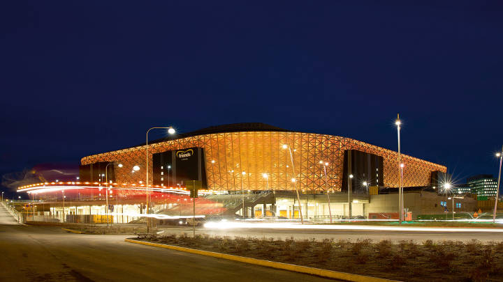 The impression exterior of Friends Arena at Sweden, illuminated by Philips lighting