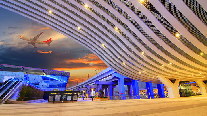 Airport architecture and facades