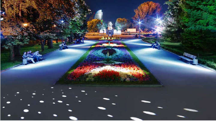 A park nicely lit by Philips lighting