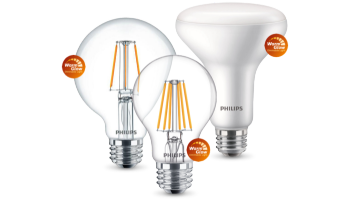 Philips WarmGlow LED bulbs product family with Warmglow labels